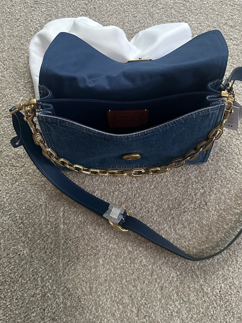 Coach Denim Chain Tabby 30 Shoulder Bag with Gold Hardw - Picture 6 of 7